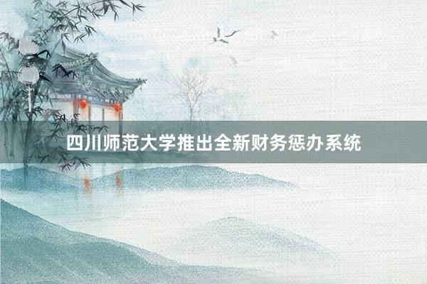四川师范大学推出全新财务惩办系统