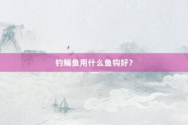 钓鳊鱼用什么鱼钩好？
